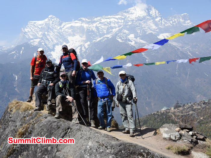 Members hiking around in Namche.