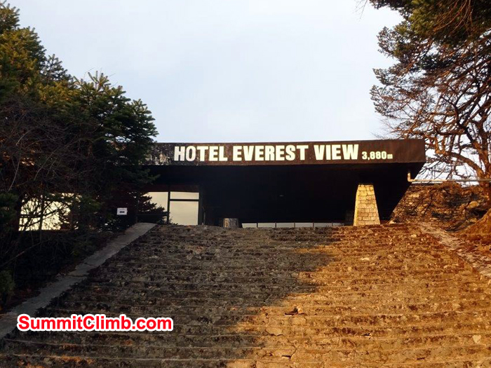 Mount Everest view at Sangboche. Photo Jeff Sorrel