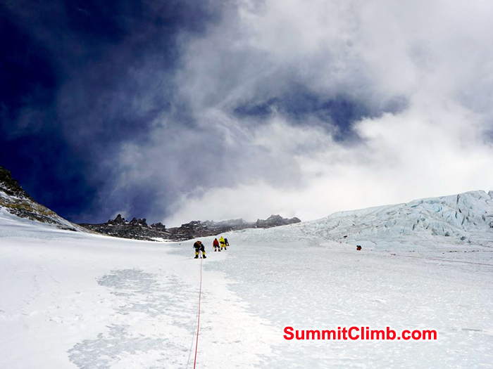 On my way up Lhotse face. Straight up.