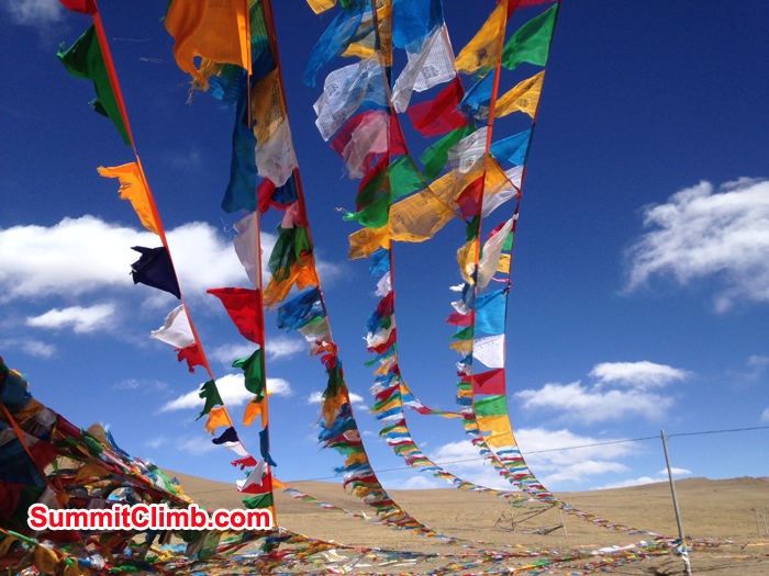 Prayer flags on a high pass