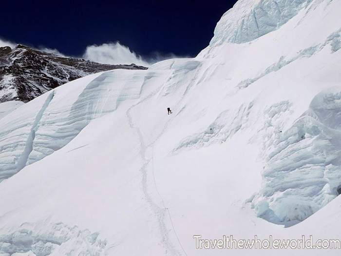 The final part of the climb up the North Col.