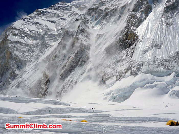 Avalanches seen from camp sight