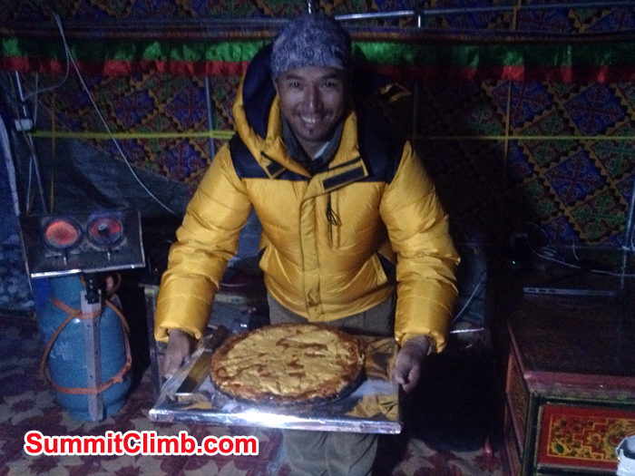 birthday cake presenting by Galze Sherpa