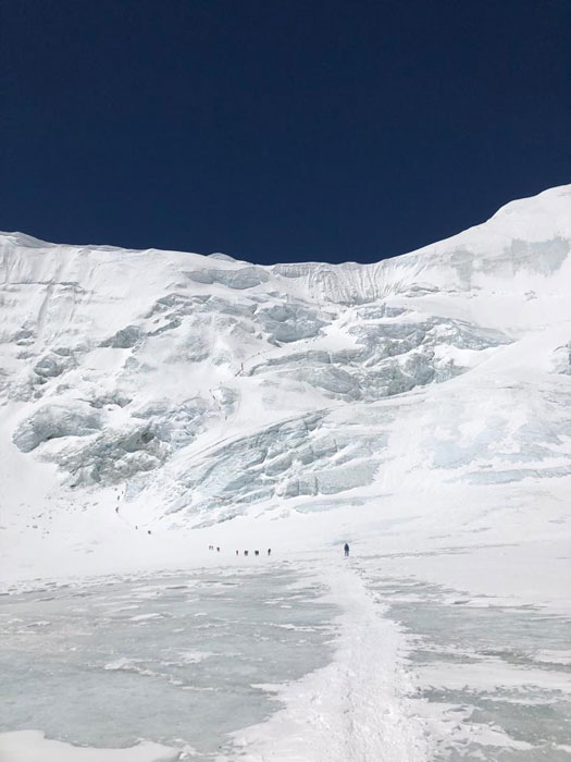 heading up to North col