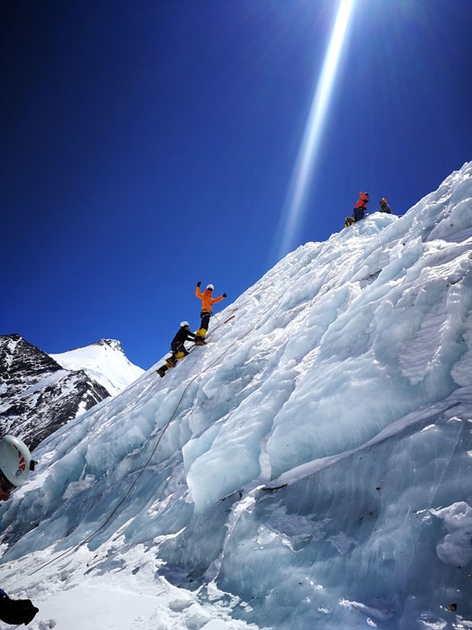 team at ice training