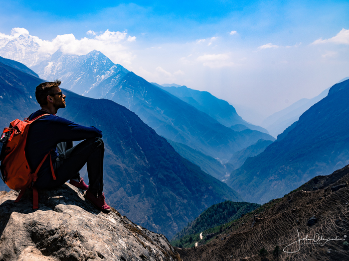 relaxing while trekking
