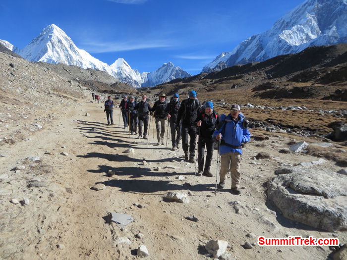 Our Island Peak group walking toward to Lobuche. Photo by Daniel Haraburda Joseph.