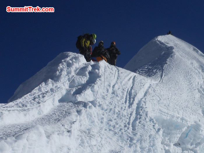 Member and Sherpa Near to Summit Island Peak. Photo Tenji Sherpa