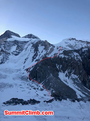 looking up to broad peak