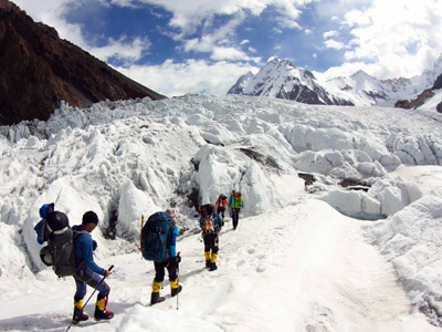 climbing up camp one