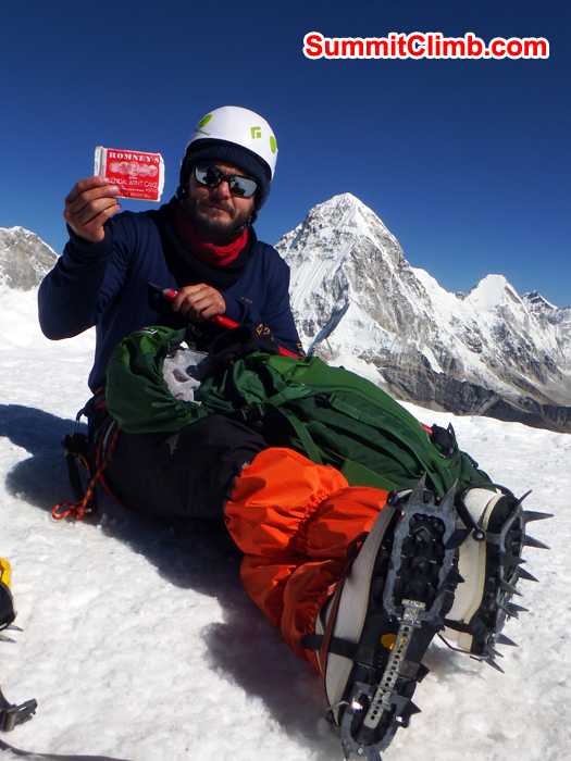 Andy summit of lobuche. Photo Warwick Van Aardt