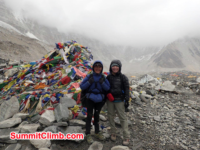 Ram bahadhur and Michiko Eto at Lobuche High camp.