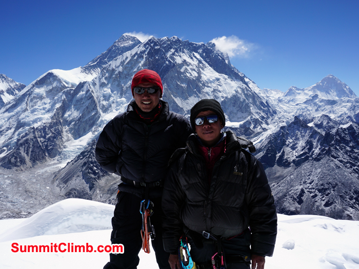 Thile and ram bahadhur at the summit of lobuche