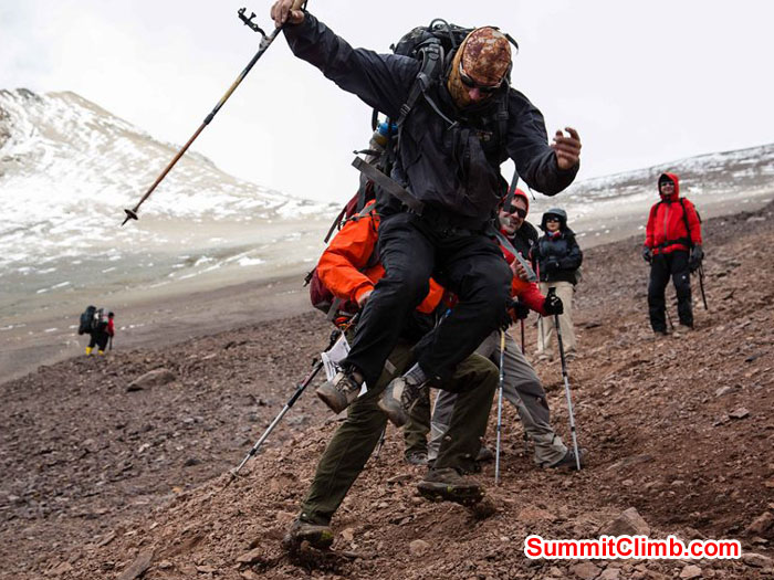 Max during descent to BC - Photo Ashok Tripathi