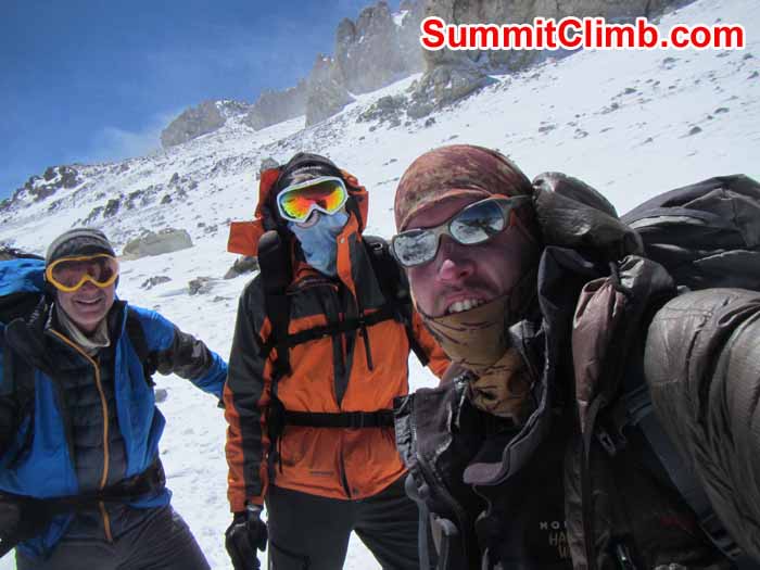 Allan, James and Max below camp 3 - Photo: Max Kausch