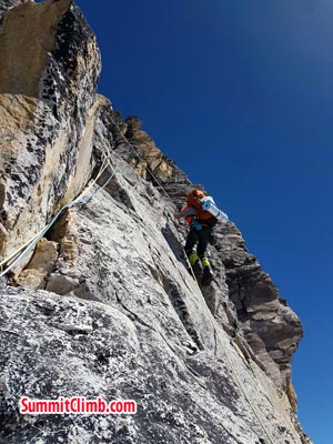 climbing in fixed rope
