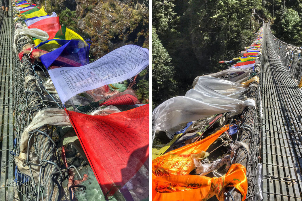Player flag and one of the many suspension bridge.