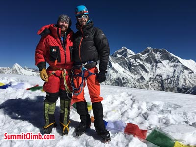 rob and charles on the summit of amadablam