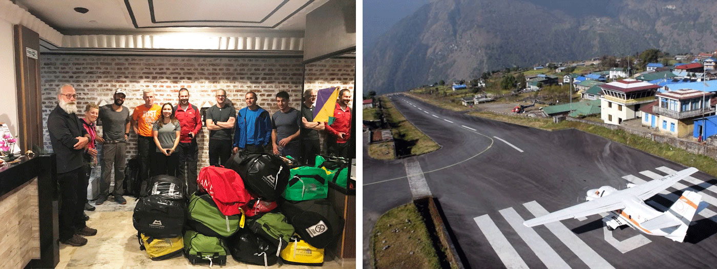 Summit Climb team for Ama Dablam and Baruntse. Lukla Airport.