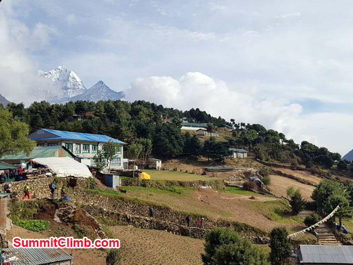 View of Namche from our Lodge