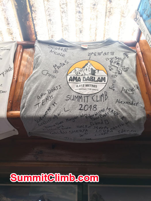 ama dablam t-shirt with signature