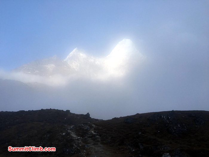 mountain covered by cloud