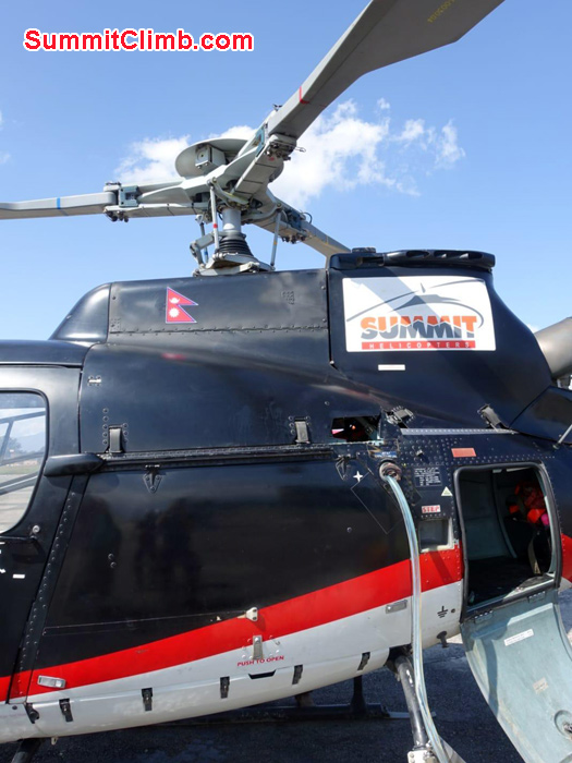 helicopter ready for flying Lukla