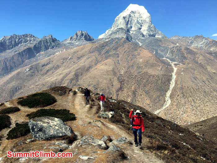 team members walking