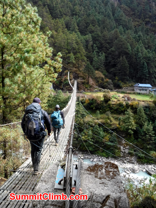 walking on the bridge