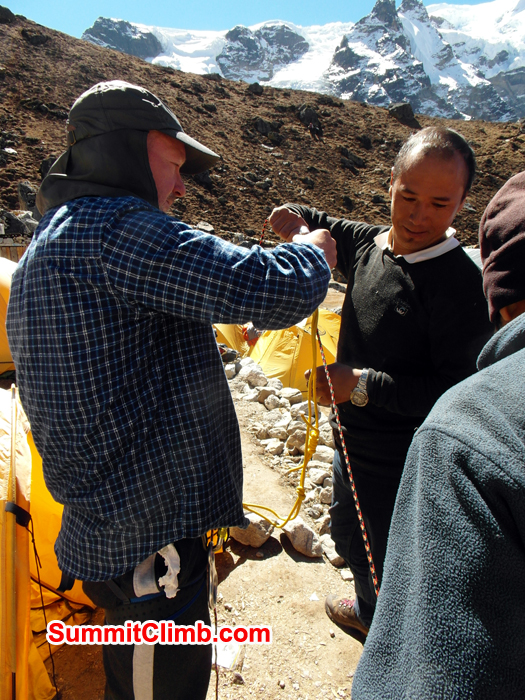 Rope training before Mera Peak climb