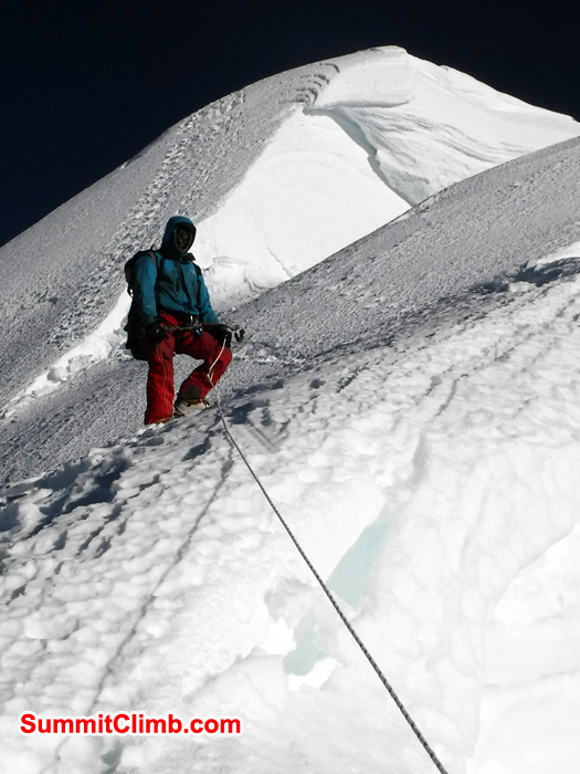 baruntse summit ridge from gordon