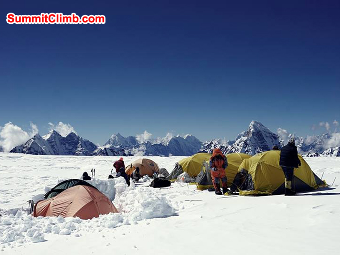 high camp 2 on ascent of baruntse 6400m