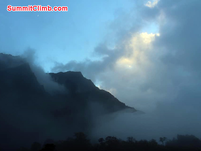 mountain covered with clouds