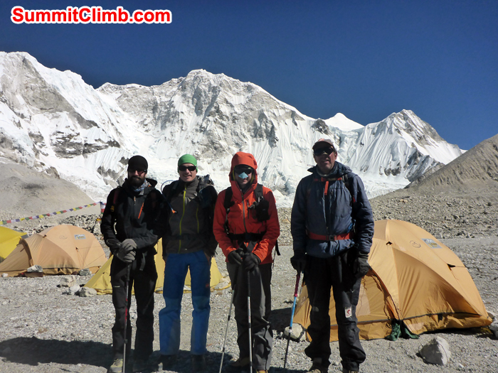 team at baruntse basecamp.