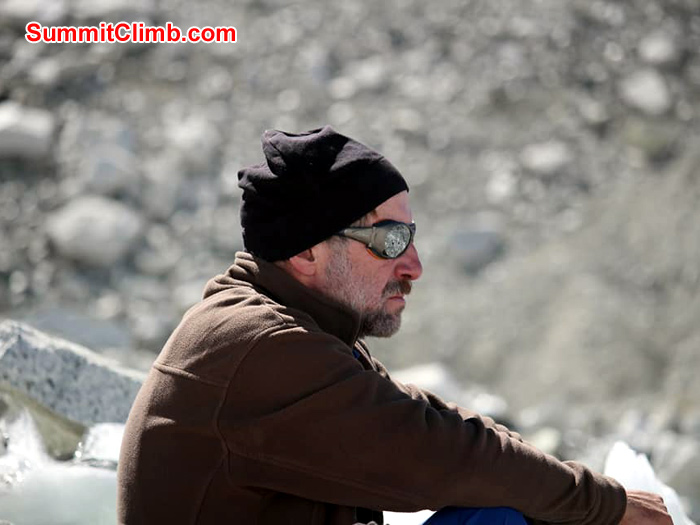 team member with glass