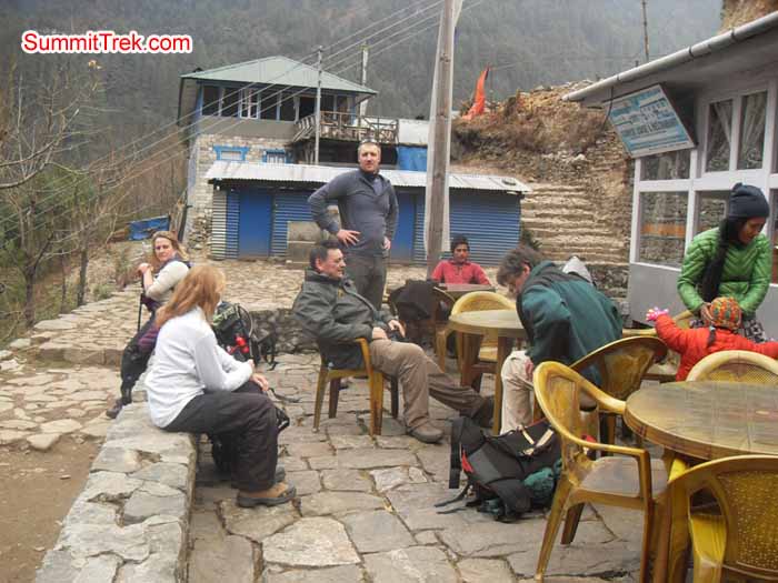 Team members having rest between Lukla and Phakding. Photo Kaji Tamang Team members having rest between Lukla and Phakding. Photo Kaji Tamang