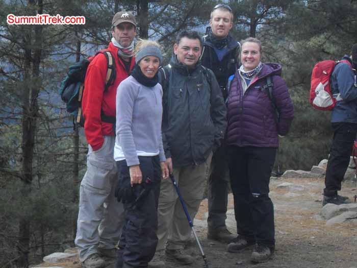 Team posing for photo in Namche hill. Photo Kaji Tamang Team posing for photo in Namche hill. Photo Kaji Tamang