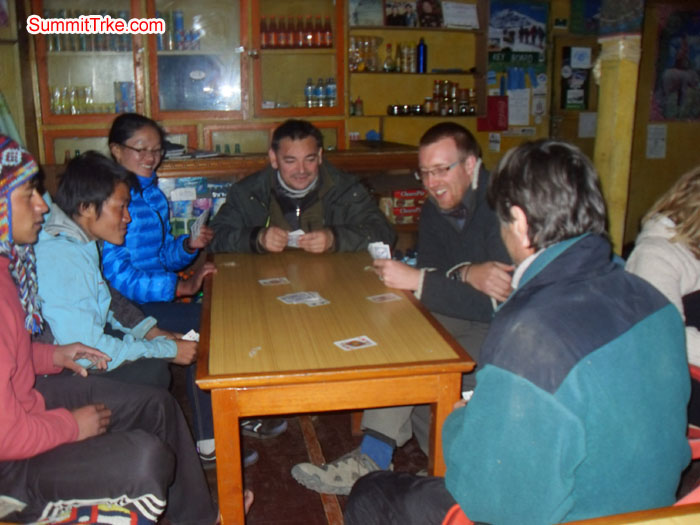 Christmas New Year members enjoying cardings game. Photo Kaji Tamang