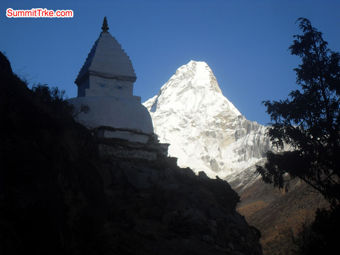 iew from way down to Fungki Tanga. Stupa and AmaDablam. Photo Kaji Tamang