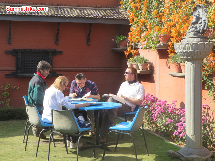 Christmas New Year group enjoying sunny day in hotel. Photo Aless