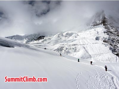 Leaving camp 2 and heading up to camp 3. Photo