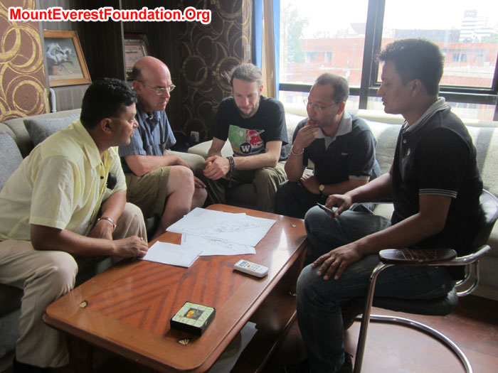 Looking over the new map and discussing next steps forward.