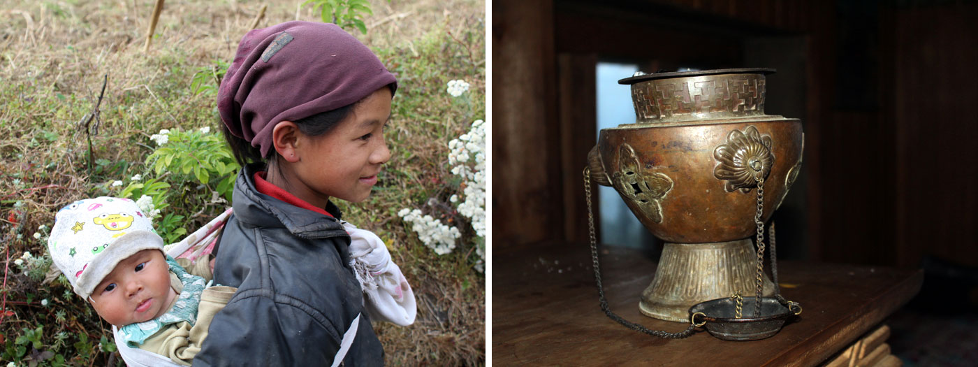carrying child decoration in tea house