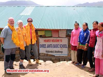 nepal volunteer trek, team at health post