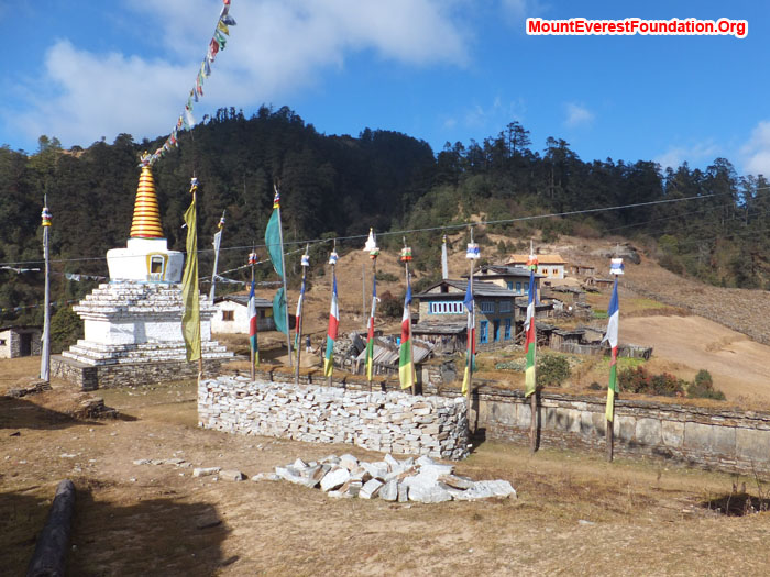 Buddhist Stupa at Jamphre. Photo by Anne Kates