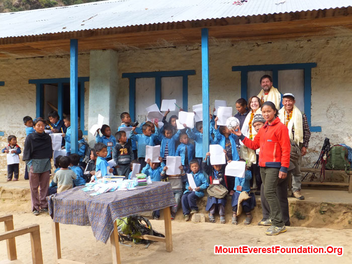 Paper and Pen distribute to school student by Anne Kate. Photo Anne Kates