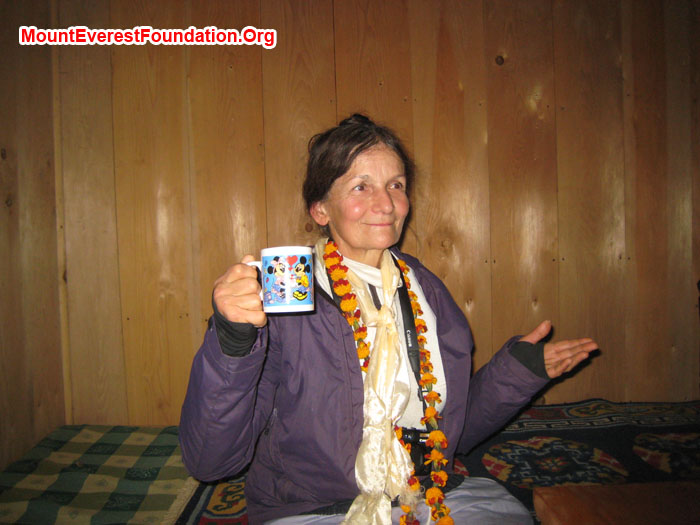 Marie enjoying the tea. Photo Shelley Bloom