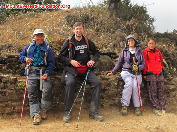 Resting on the way of trek. Photo by Marie